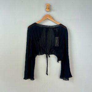 NEW | Urban Outfitters Orion Plisse Tie-Back Top
